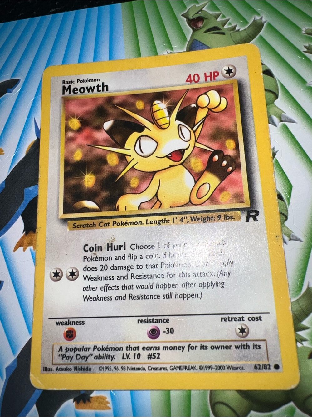 Pokemon Meowth Trading Card - Yellow, Black